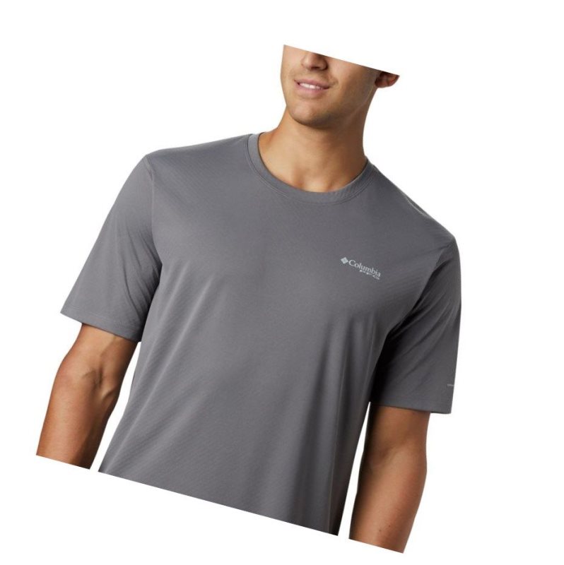 Columbia PFG Zero Rules Short Sleeve Tişört Erkek Gri | 32850-UNSI