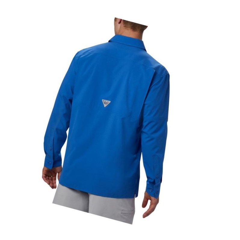 Columbia PFG Zero Rules Woven Long Sleeve Gömlek Erkek Mavi | 56812-GYAC