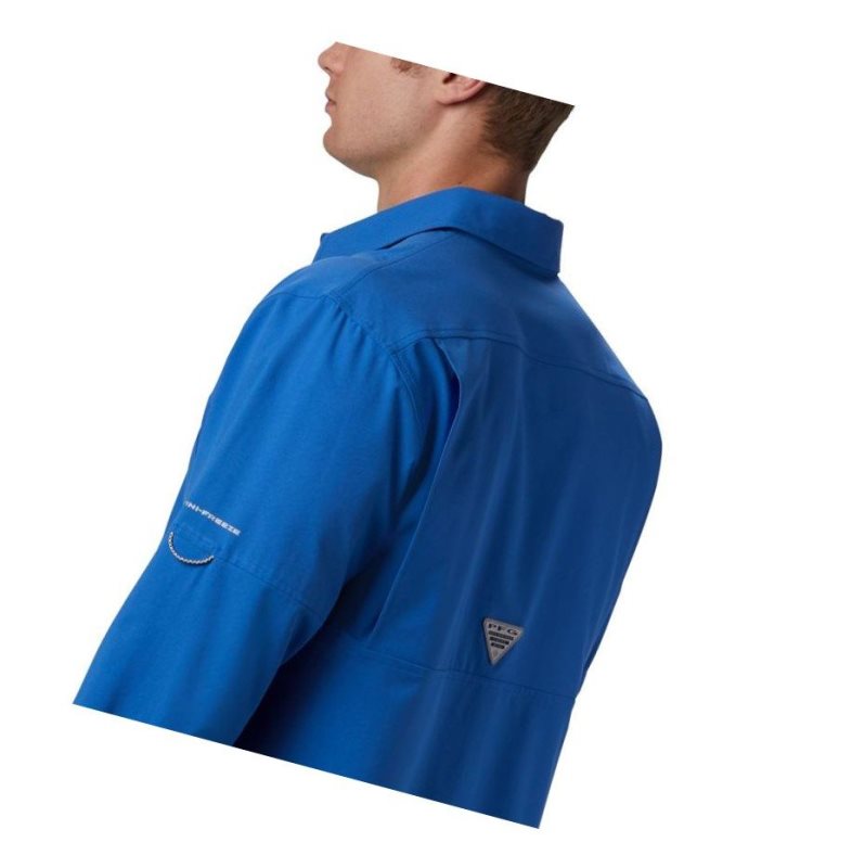 Columbia PFG Zero Rules Woven Long Sleeve Gömlek Erkek Mavi | 56812-GYAC