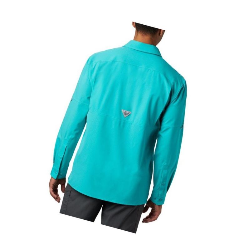 Columbia PFG Zero Rules Woven Long Sleeve Gömlek Erkek Açık Turkuaz | 48629-AUKT