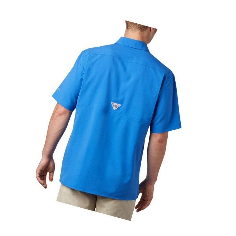 Columbia PFG Zero Rules Woven Short Sleeve Gömlek Erkek Mavi | 21956-WBAP