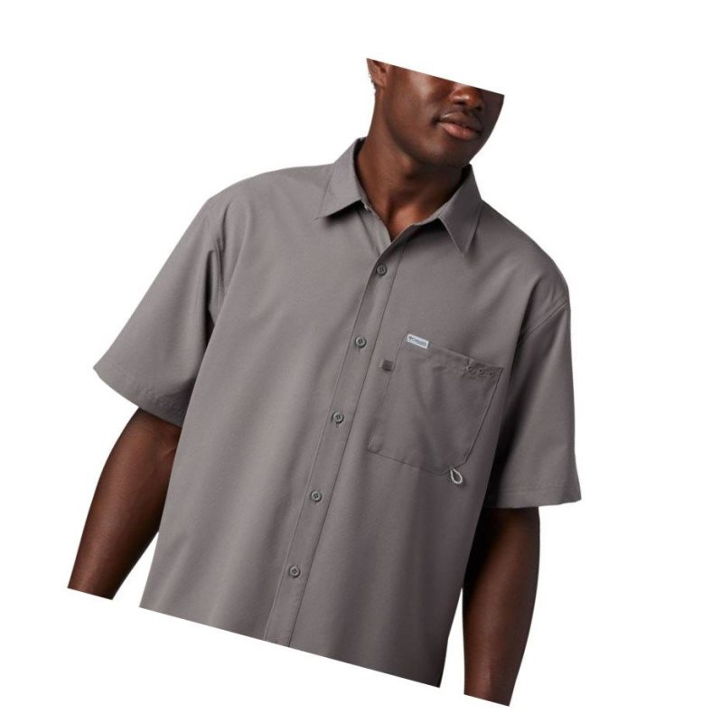 Columbia PFG Zero Rules Woven Short Sleeve Gömlek Erkek Gri | 09725-KVLF