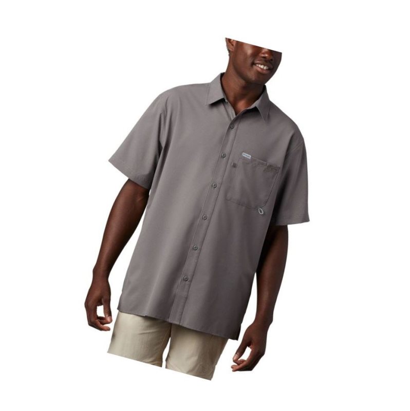Columbia PFG Zero Rules Woven Short Sleeve Gömlek Erkek Gri | 09725-KVLF