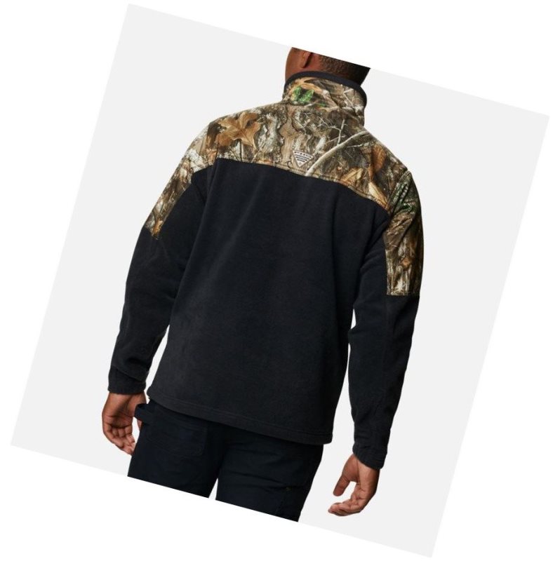 Columbia PHG Fleece Overlay 1/4 Zip Sweatshirt Erkek Siyah | 74068-DYZU