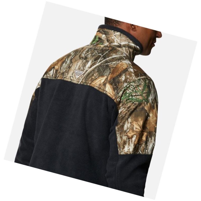 Columbia PHG Fleece Overlay 1/4 Zip Sweatshirt Erkek Siyah | 74068-DYZU