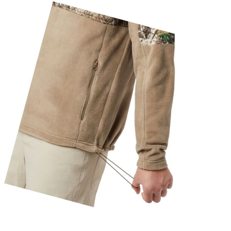 Columbia PHG Fleece Overlay 1/4 Zip Sweatshirt Erkek Kahverengi | 92078-FJUH