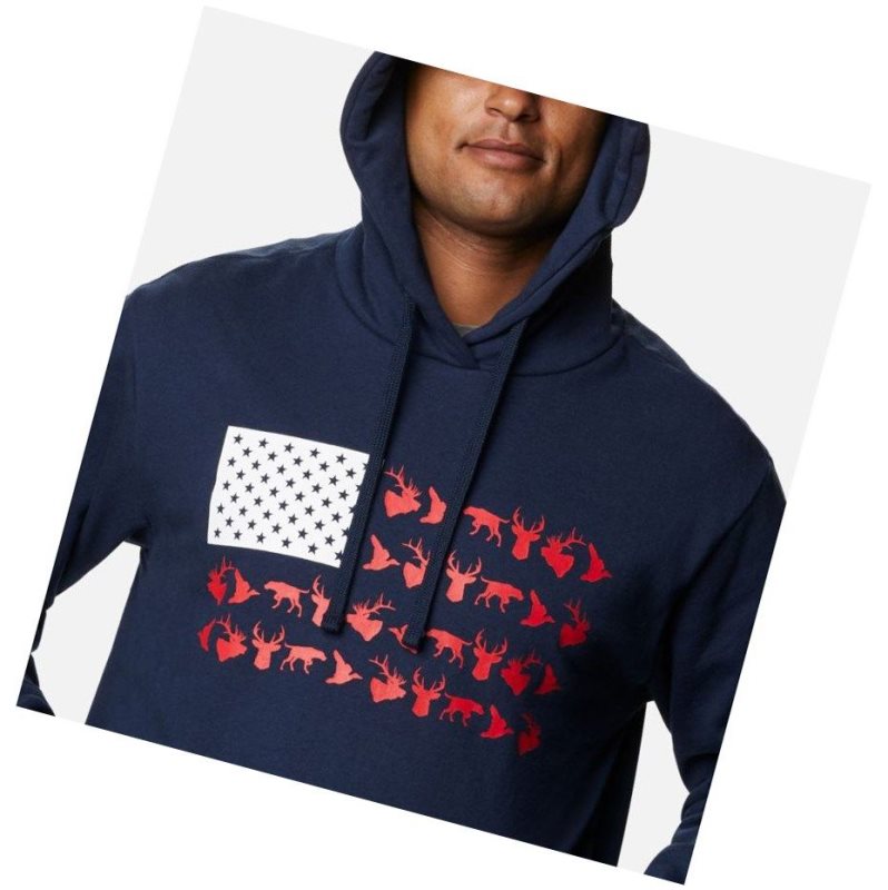 Columbia PHG Game Flag Kapşonlu Erkek Lacivert Beyaz | 29140-RFOG