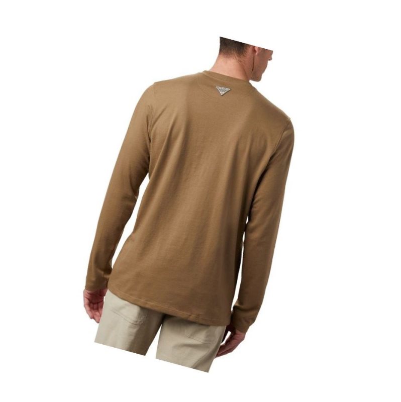Columbia PHG Roughtail Work Long Sleeve Pocket Sweatshirt Erkek Kahverengi | 69354-OPJT