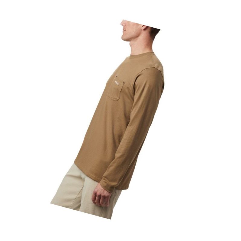Columbia PHG Roughtail Work Long Sleeve Pocket Sweatshirt Erkek Kahverengi | 69354-OPJT