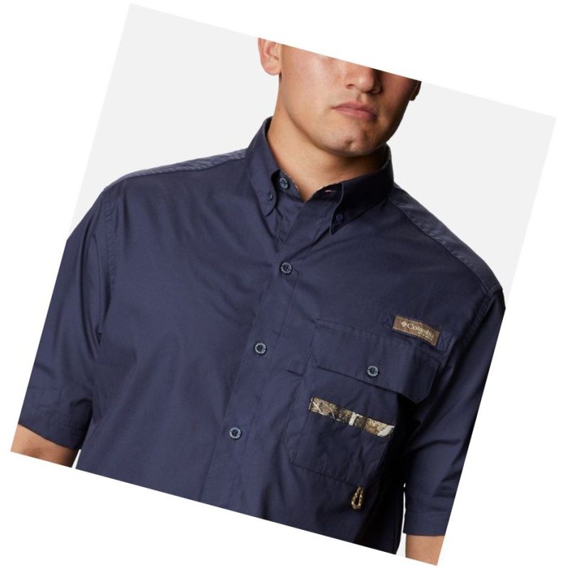 Columbia PHG Sharptail Short Sleeve Tall Gömlek Erkek Lacivert | 64580-IWYV