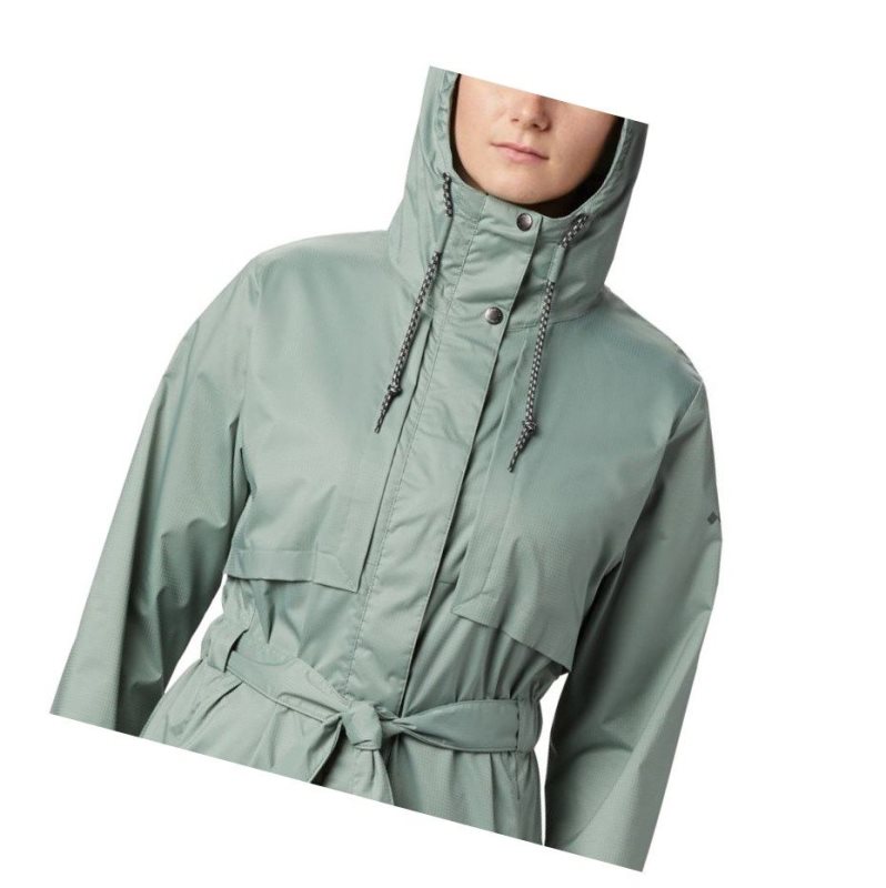 Columbia Pardon My Trench Rain Mont Kadın Açık Yeşil | 62013-SNJX
