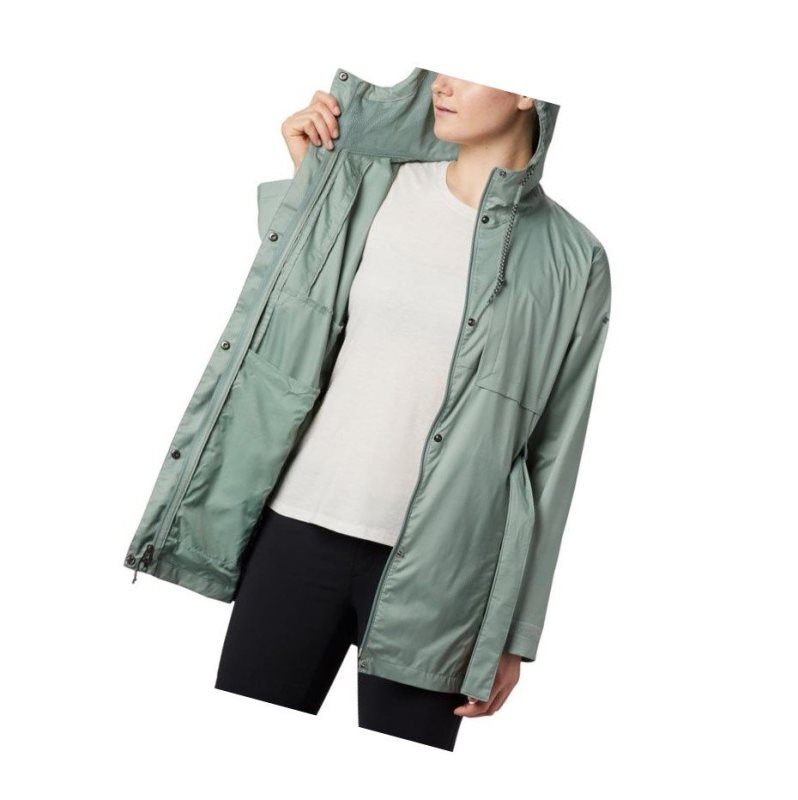 Columbia Pardon My Trench Rain Mont Kadın Açık Yeşil | 62013-SNJX