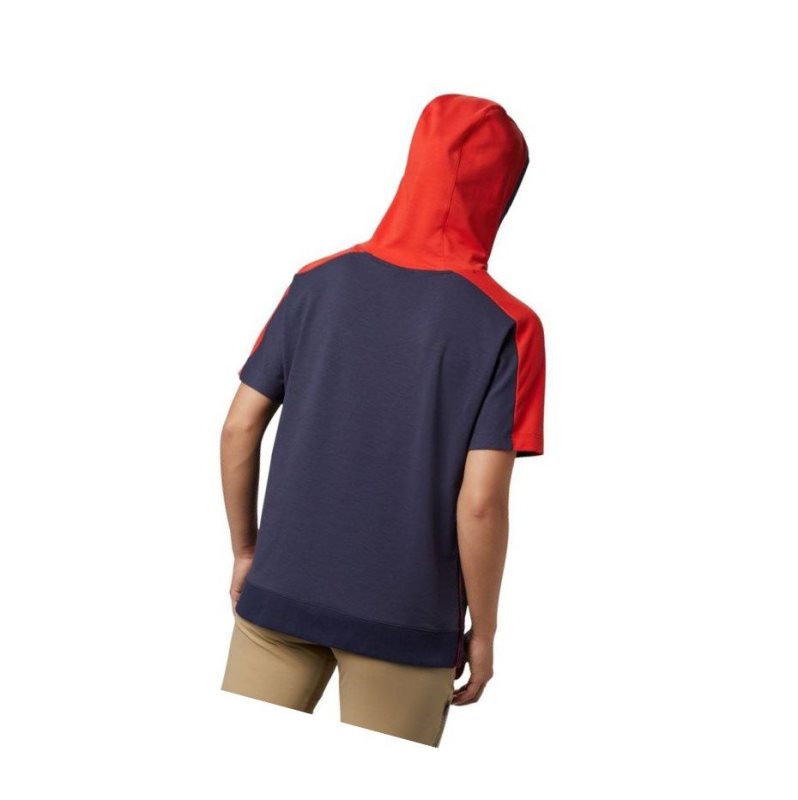 Columbia Park Short Sleeve Kapşonlu Kadın Lacivert | 39502-ULWI