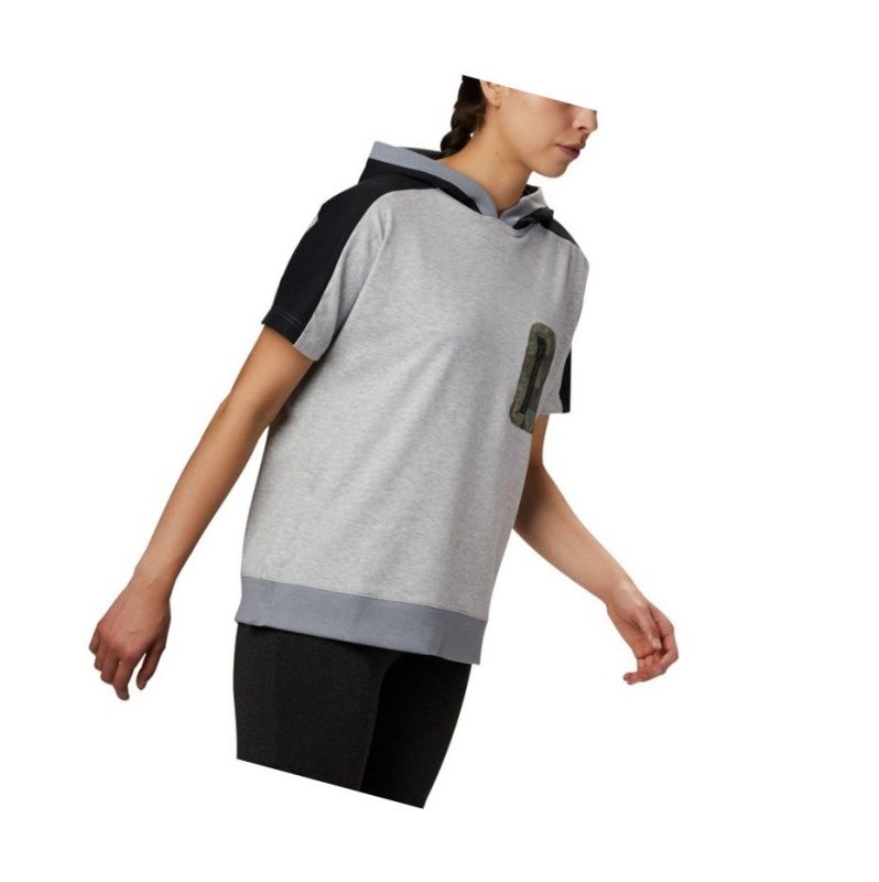 Columbia Park Short Sleeve Kapşonlu Kadın Gri Siyah Camo | 91568-DUXL