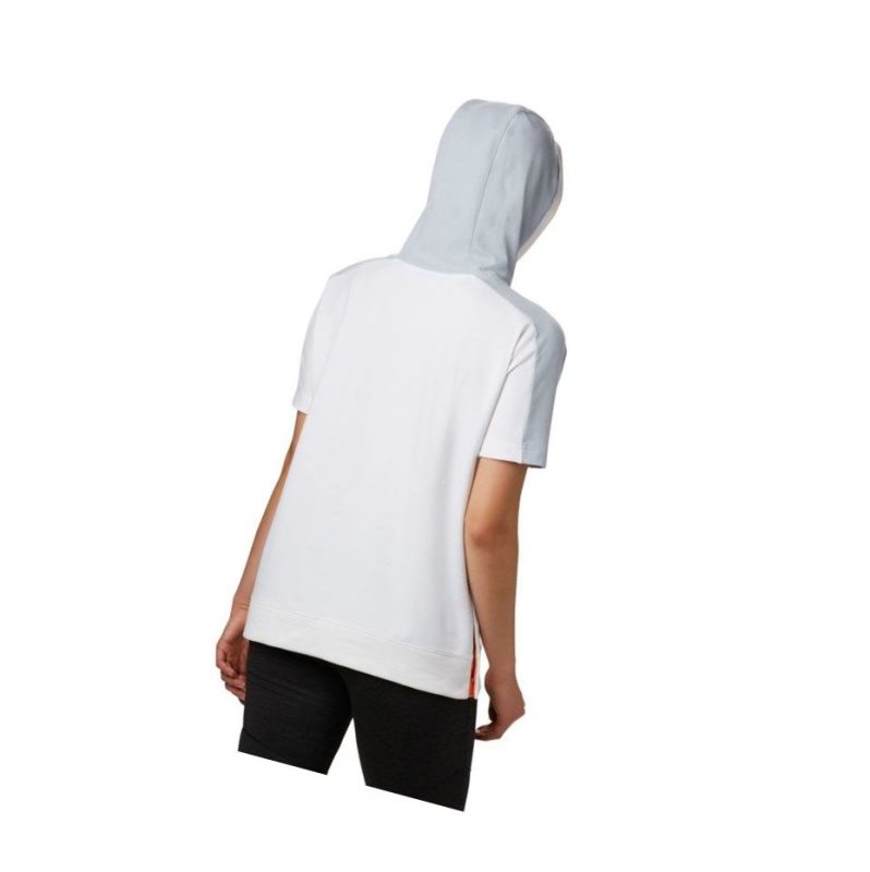 Columbia Park Short Sleeve Kapşonlu Kadın Beyaz Gri | 87453-ZRCE