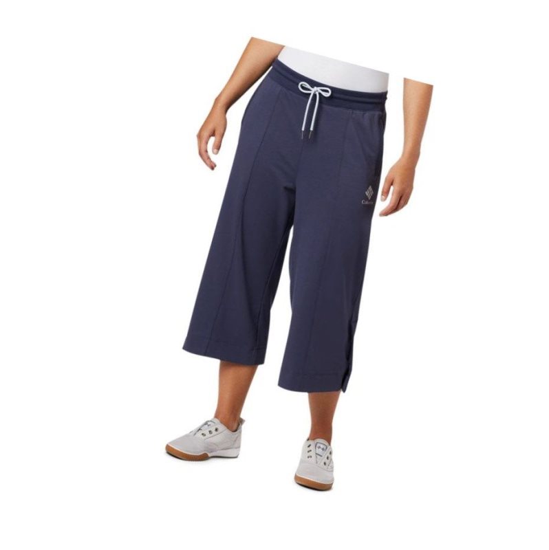 Columbia Park Wide Leg Capri Pantolon Kadın Lacivert | 98631-IOBC