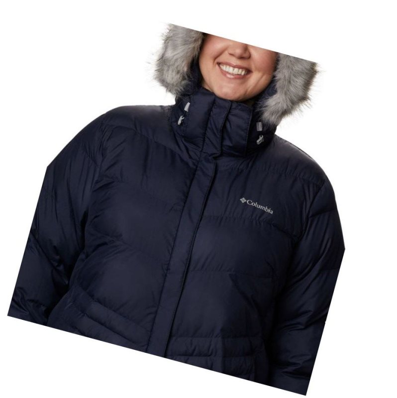 Columbia Peak to Park Mid Insulated Plus Size Mont Kadın Lacivert | 64918-YLWU