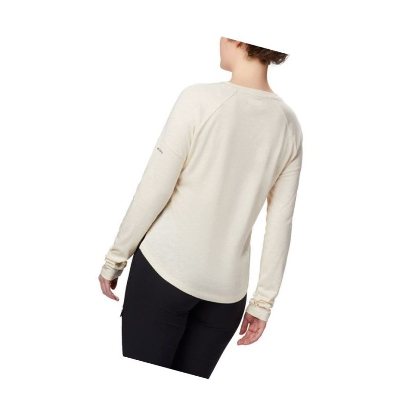 Columbia Pilsner Peak Knit Long Sleeve Sweatshirt Kadın Krema | 75243-KLIV
