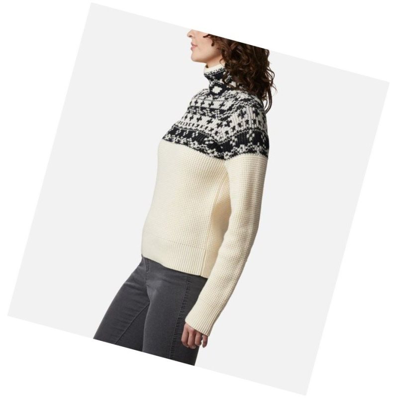 Columbia Pine Street Jacquard Sweatshirt Kadın Krema | 82143-ZVWL