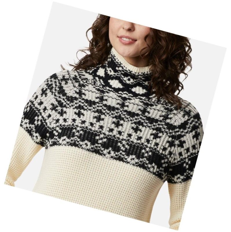 Columbia Pine Street Jacquard Sweatshirt Kadın Krema | 82143-ZVWL