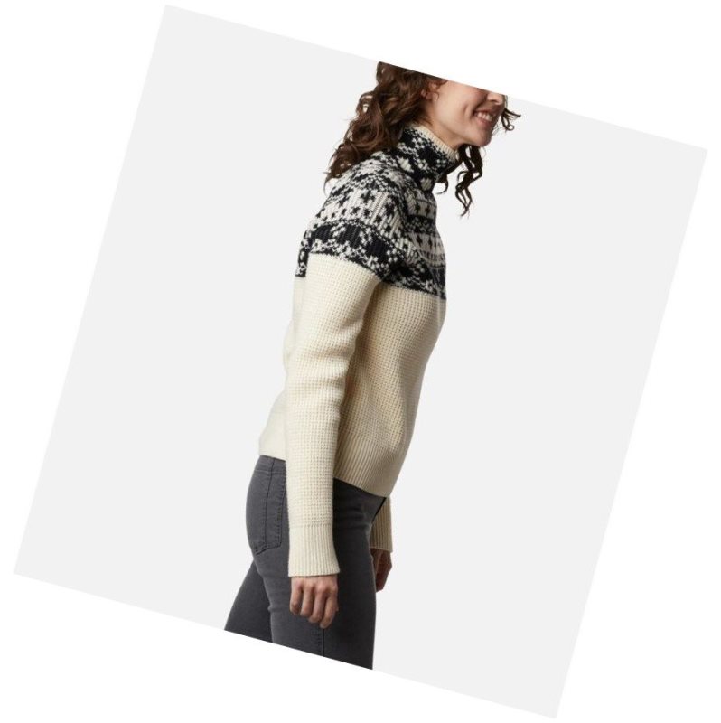 Columbia Pine Street Jacquard Sweatshirt Kadın Krema | 82143-ZVWL