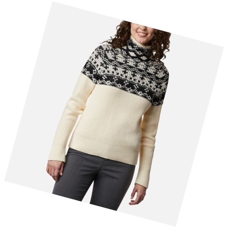 Columbia Pine Street Jacquard Sweatshirt Kadın Krema | 82143-ZVWL