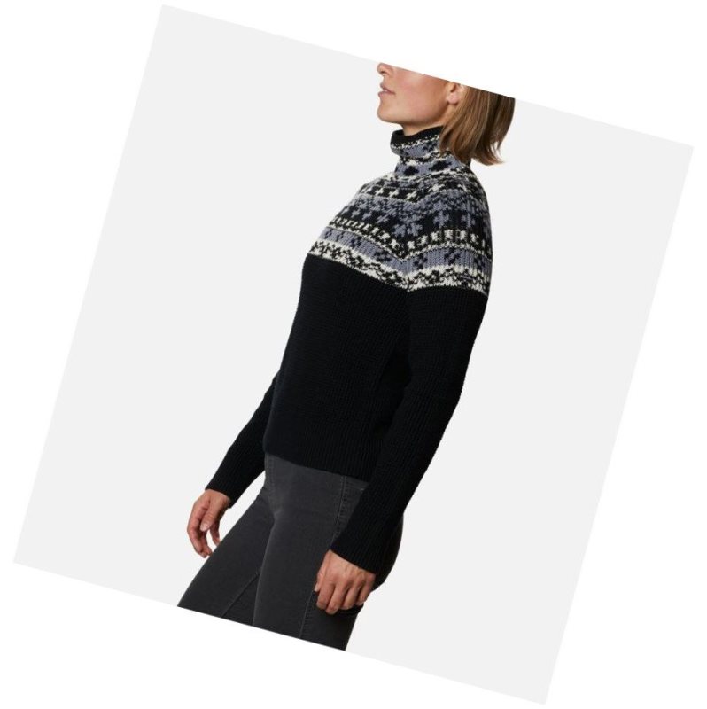 Columbia Pine Street Jacquard Sweatshirt Kadın Siyah | 80236-TFUY