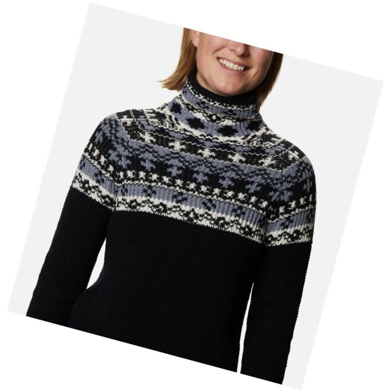 Columbia Pine Street Jacquard Sweatshirt Kadın Siyah | 80236-TFUY