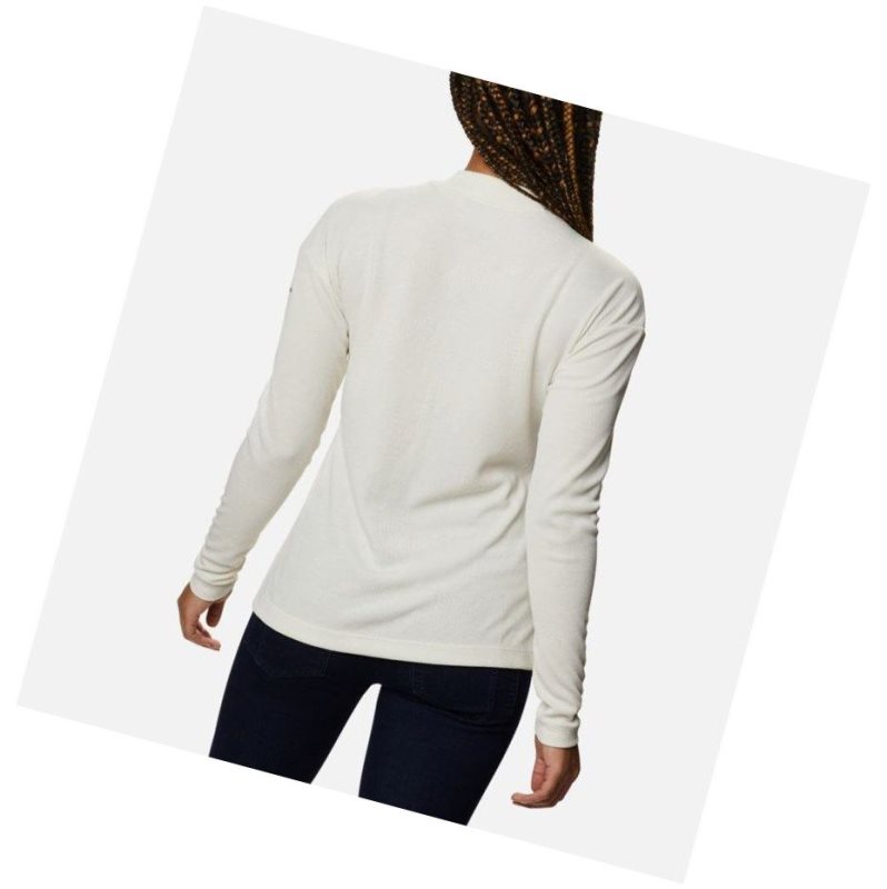 Columbia Pine Street Long Sleeve Knit Sweatshirt Kadın Krema | 54893-EPKX