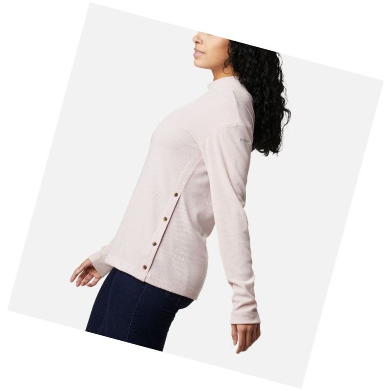 Columbia Pine Street Long Sleeve Knit Sweatshirt Kadın Pembe | 52418-PXKB