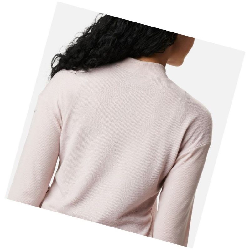 Columbia Pine Street Long Sleeve Knit Sweatshirt Kadın Pembe | 52418-PXKB