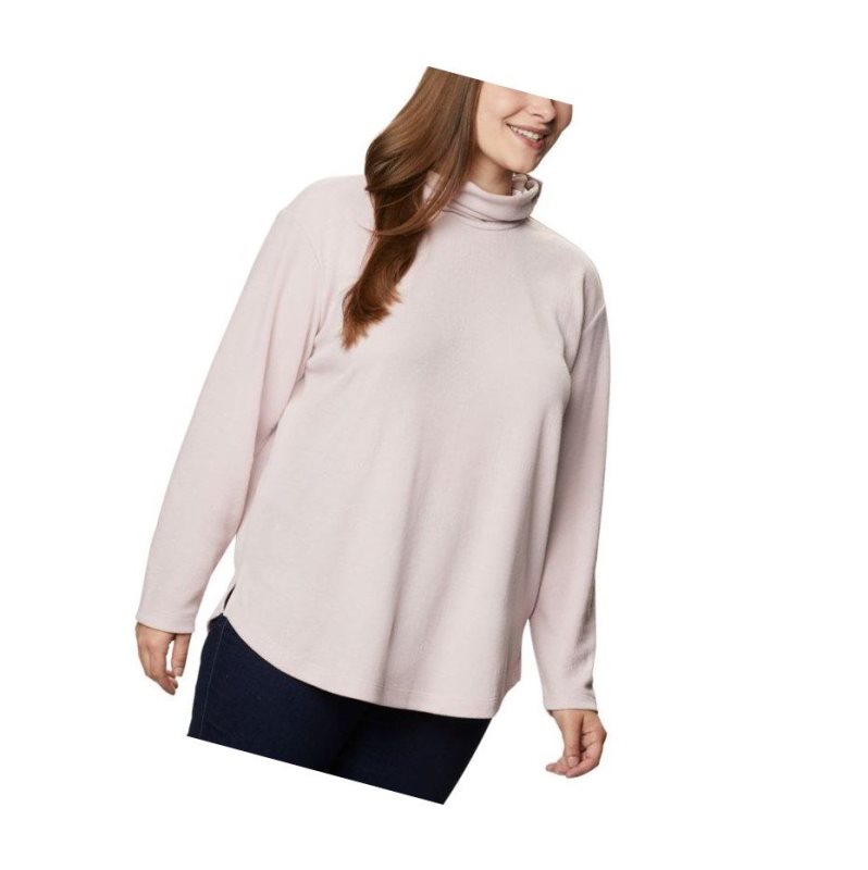 Columbia Pine Street Split Cowl Neck Plus Size Sweatshirt Kadın Pembe | 68379-MYNJ