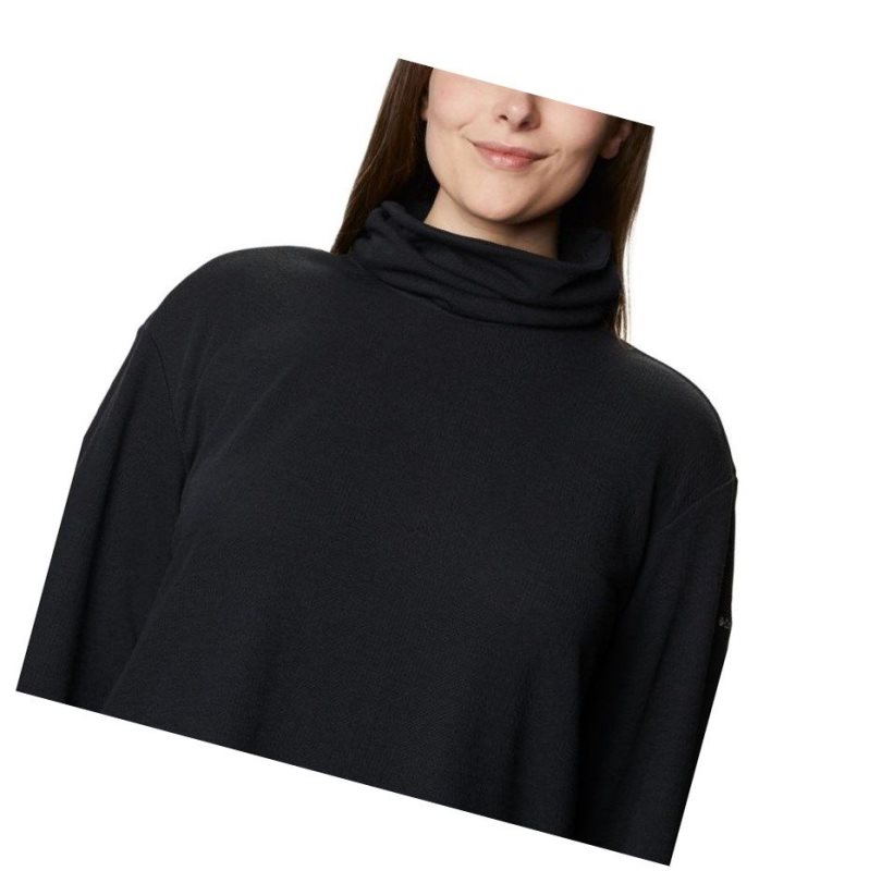 Columbia Pine Street Split Cowl Neck Plus Size Sweatshirt Kadın Siyah | 06945-AZKH