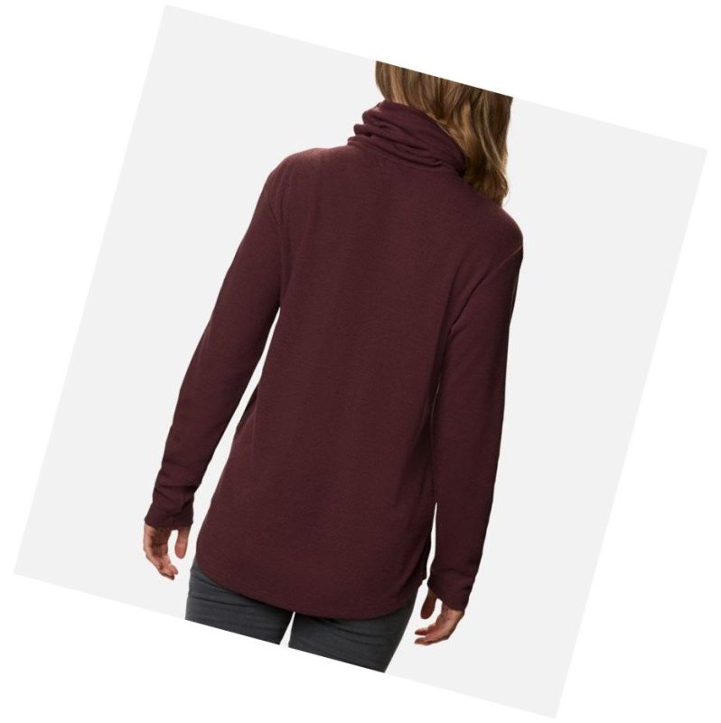 Columbia Pine Street Split Cowl Neck Sweatshirt Kadın Bordo | 08745-FBQA