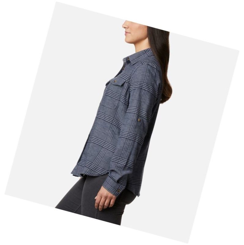 Columbia Pine Street Stretch Flannel Gömlek Kadın Gri | 61798-CTPA