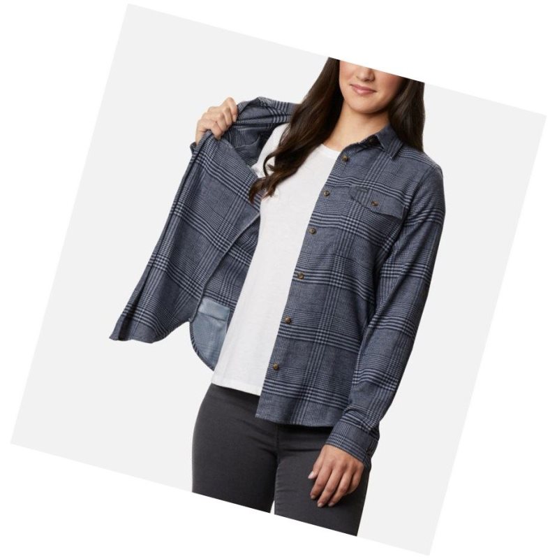 Columbia Pine Street Stretch Flannel Gömlek Kadın Gri | 61798-CTPA