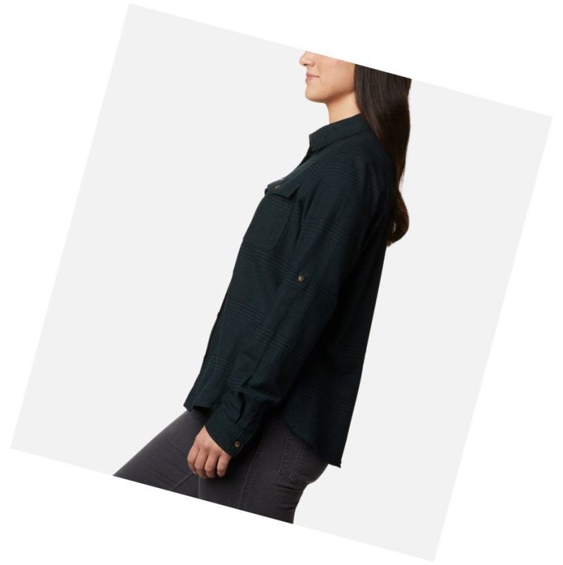 Columbia Pine Street Stretch Flannel Gömlek Kadın Yeşil | 49537-QSGE