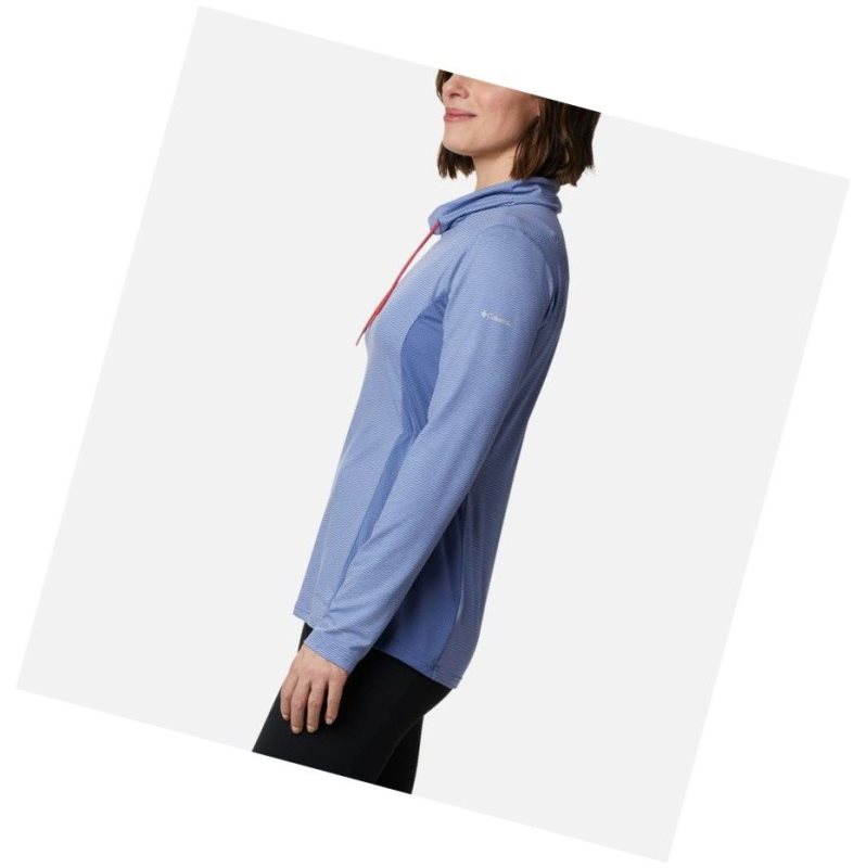 Columbia Piney Ridge Long Sleeve Knit Sweatshirt Kadın Mavi | 92805-DJGB