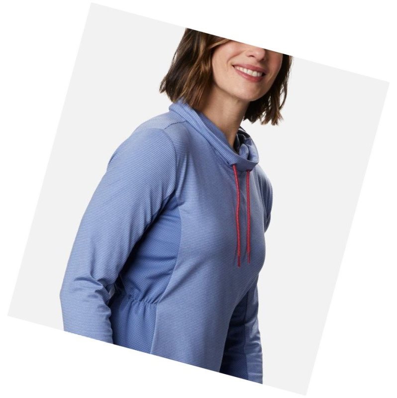 Columbia Piney Ridge Long Sleeve Knit Sweatshirt Kadın Mavi | 92805-DJGB