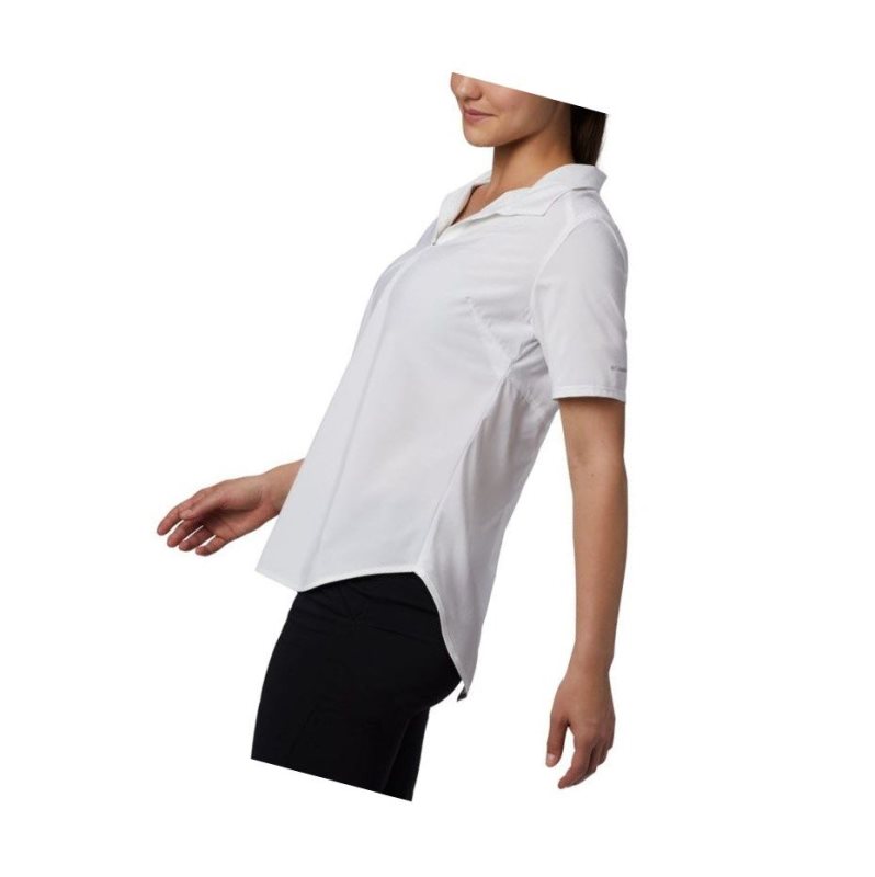 Columbia Place To Place Short Sleeve Sun Polo Gömlek Kadın Beyaz | 26397-CTYP