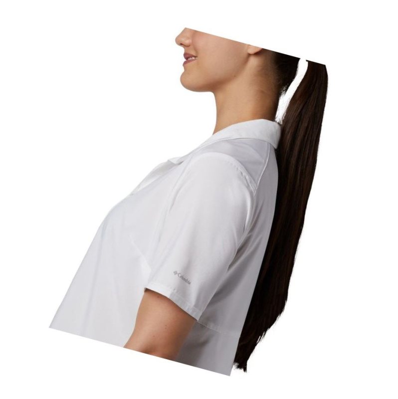 Columbia Place To Place Short Sleeve Sun Polo Gömlek Kadın Beyaz | 26397-CTYP