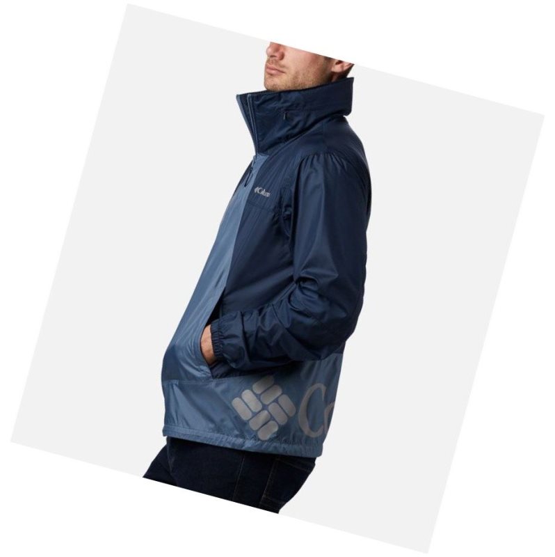 Columbia Point Park Windbreaker Mont Erkek Mavi Lacivert | 79185-FGNX