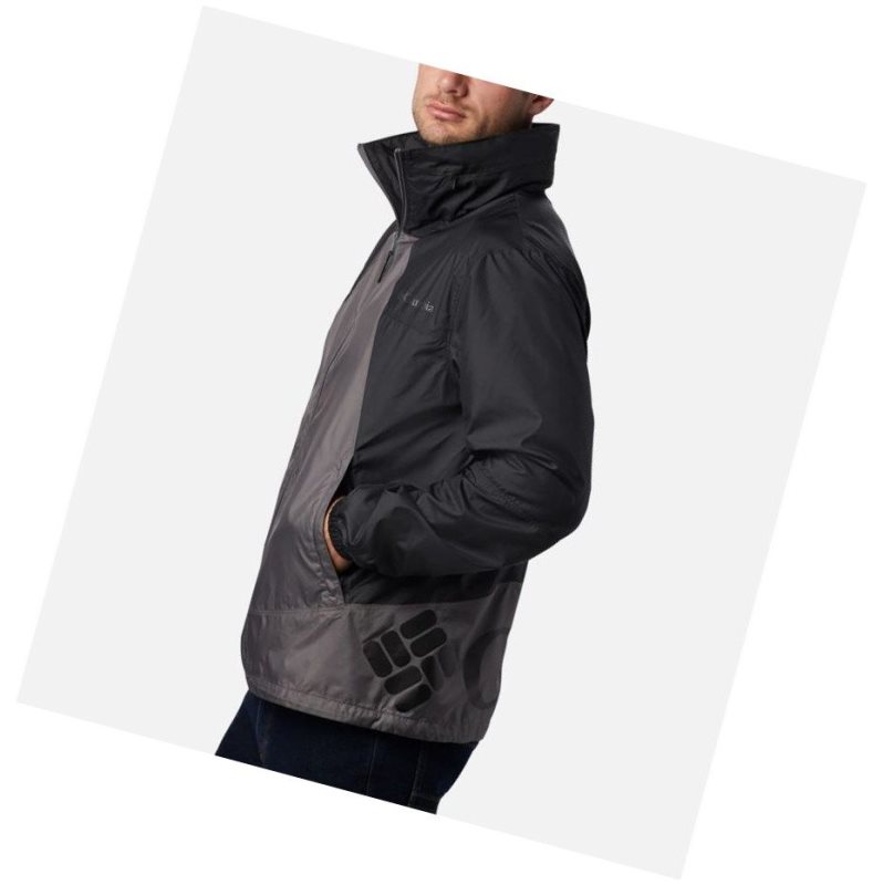Columbia Point Park Windbreaker Mont Erkek Gri Siyah | 69428-BPSC