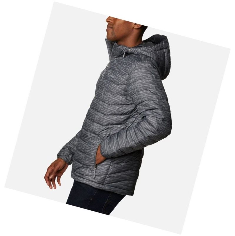 Columbia Powder Lite Hooded Insulated Mont Erkek Gri | 14506-FHOX