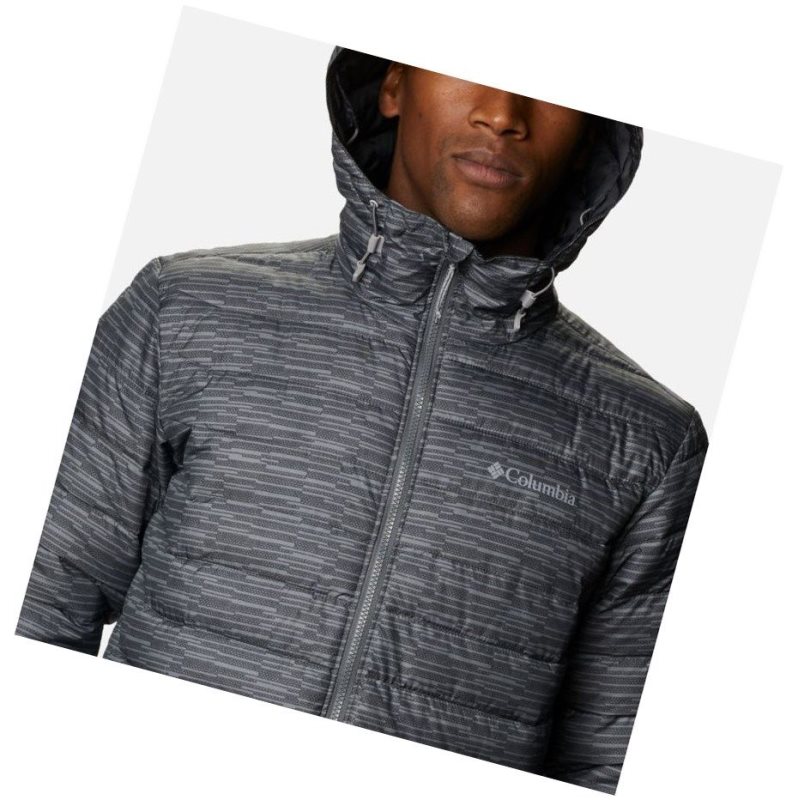 Columbia Powder Lite Hooded Insulated Mont Erkek Gri | 14506-FHOX