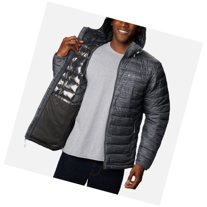 Columbia Powder Lite Hooded Insulated Mont Erkek Gri | 14506-FHOX