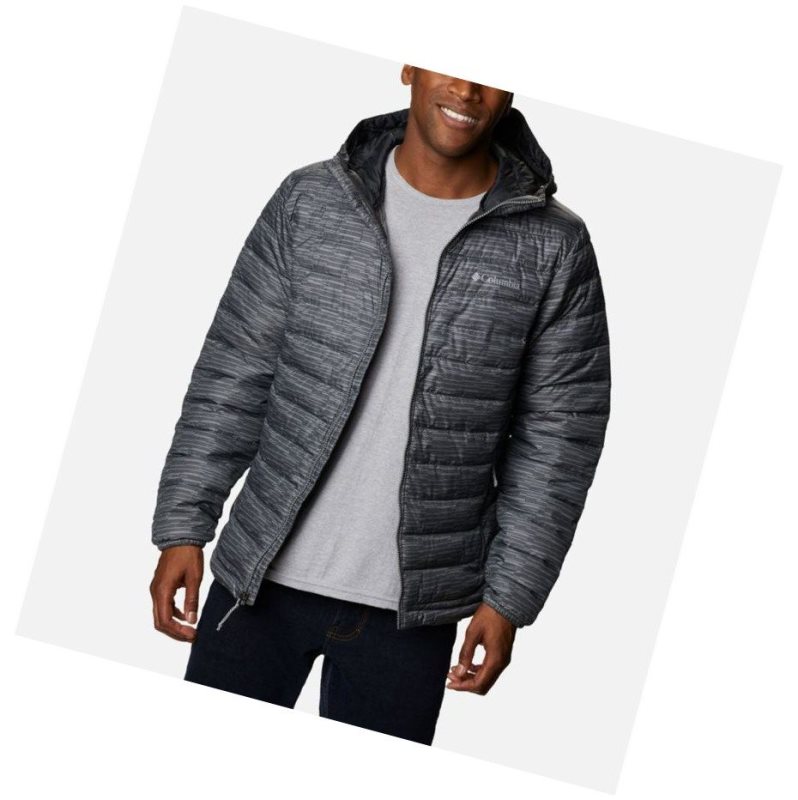 Columbia Powder Lite Hooded Insulated Mont Erkek Gri | 14506-FHOX