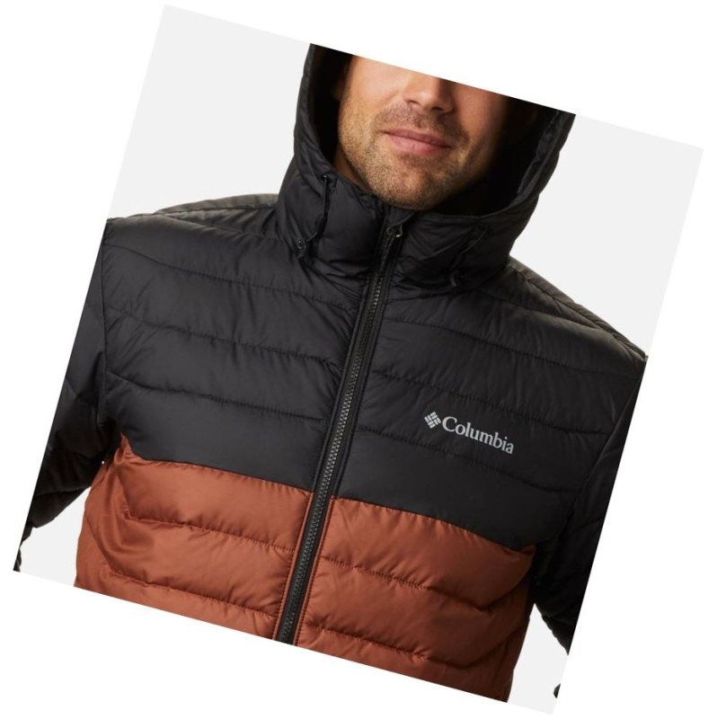 Columbia Powder Lite Hooded Insulated Mont Erkek Siyah | 98067-DRTG