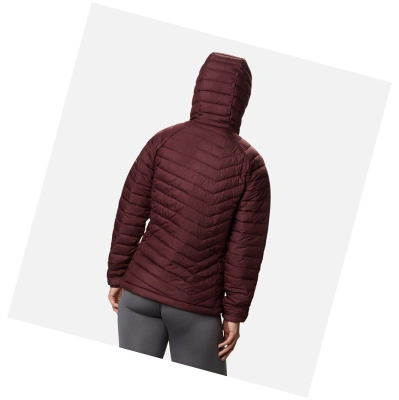 Columbia Powder Lite Hooded Mont Kadın Bordo | 70521-SPIZ