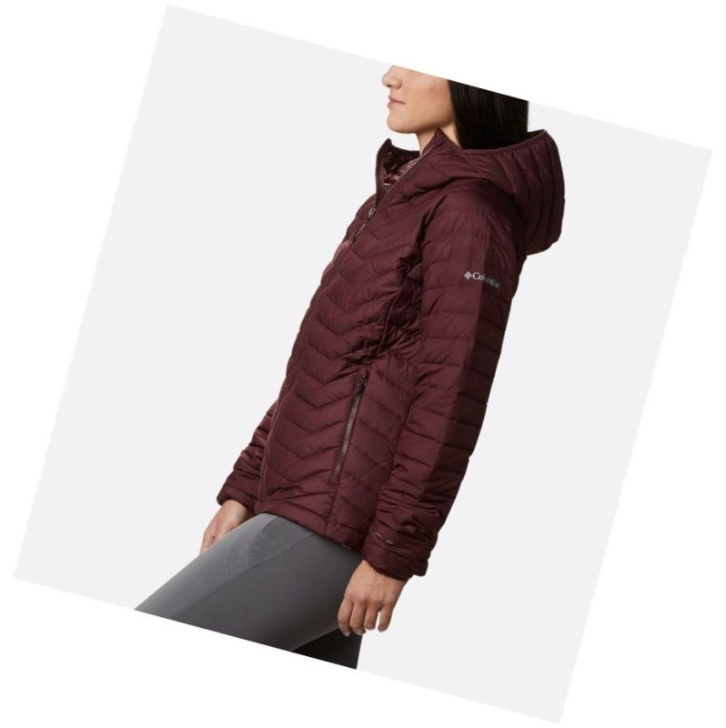 Columbia Powder Lite Hooded Mont Kadın Bordo | 70521-SPIZ